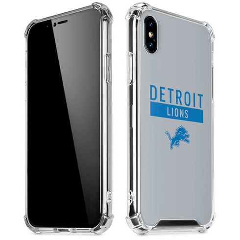 NFL Detroit Lions Grey Performance Series iPhone XS Max Clear Case